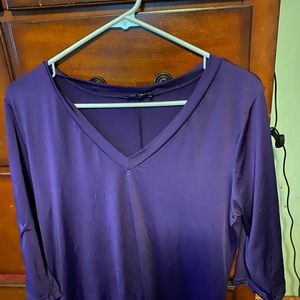 Silky long shirt purple size large